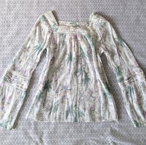 Flowy paradise island summer blouse top